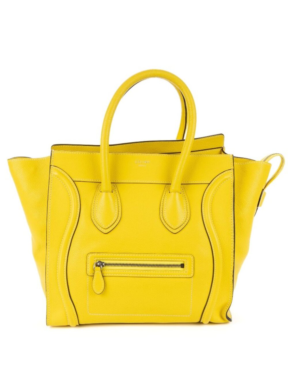 Celine Mini Luggage Bag Yellow Grain Calfskin Leather